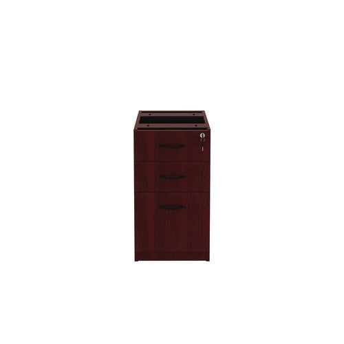 Image of Alera® Alera Valencia Series Full Pedestal File, Left/right, 3-Drawers: Box/box/file, Legal/letter, Mahogany, 15.63" X 20.5" X 28.5"