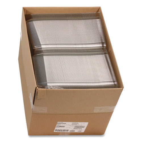 Image of Pactiv Evergreen SmartLock PET Hinged Lid Bakery Container, 8.75 x 8.25 x 3.63, Clear, Plastic, 200/Carton