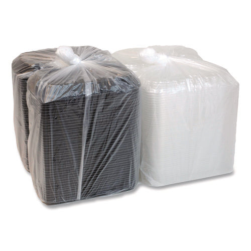 Image of Pactiv Evergreen MealMaster Rib Container, 10 x 7.1 x 2.1, Black/Clear, Plastic, 90/Carton