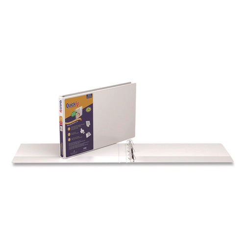 Image of Stride Quickfit Ledger D-Ring View Binder, 3 Rings, 1" Capacity, 11 X 17, White