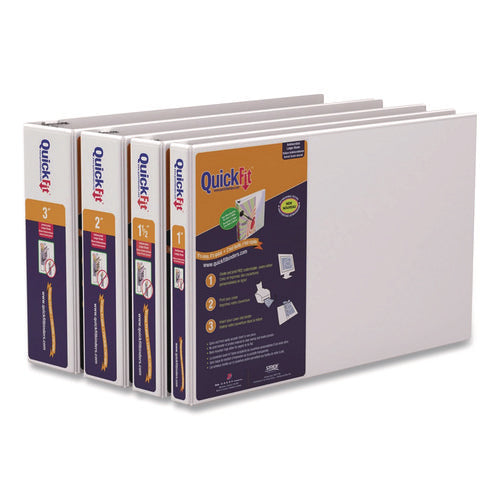 Image of Stride Quickfit Ledger D-Ring View Binder, 3 Rings, 1" Capacity, 11 X 17, White