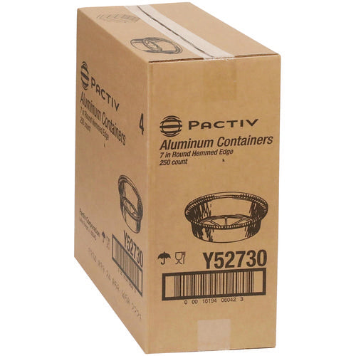Image of Pactiv Evergreen Aluminum Take-Out Container, 24 oz, 7" Diameter x 1.53" h, Silver, 250/Carton