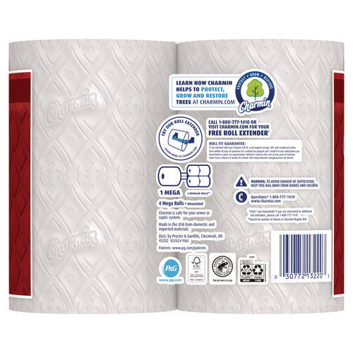 Image of Charmin® Ultra Strong Bathroom Tissue, Septic Safe, 2-Ply, White, 220 Sheet/Roll, 4/Pack, 8 Packs/Carton