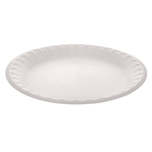 Image of Pactiv Evergreen Placesetter Satin Non-Laminated Economy Foam Dinnerware, Plate, 9" dia, White, 500/Carton