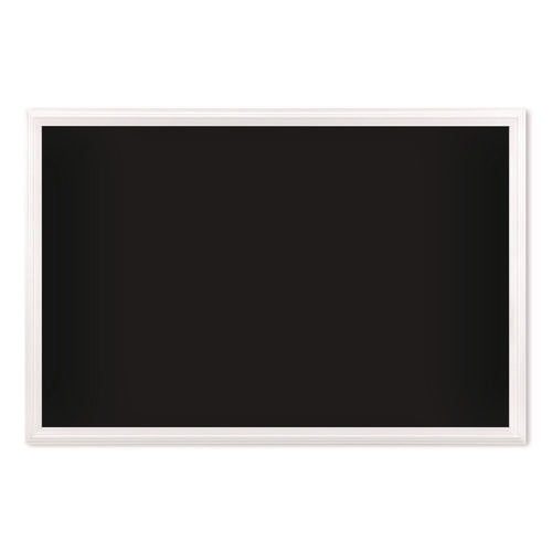 Image of U Brands Magnetic Chalkboard with Decor Frame, 30" x 20", Black Surface, White Wood Frame
