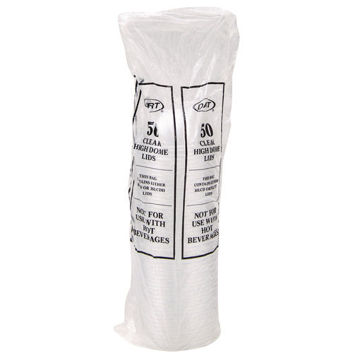 Image of Dart® Dome-Top Sundae/Cold Cup Lids, Fits 12 oz to 24 oz Cold Cups, Plastic, Clear, 1,000/Carton