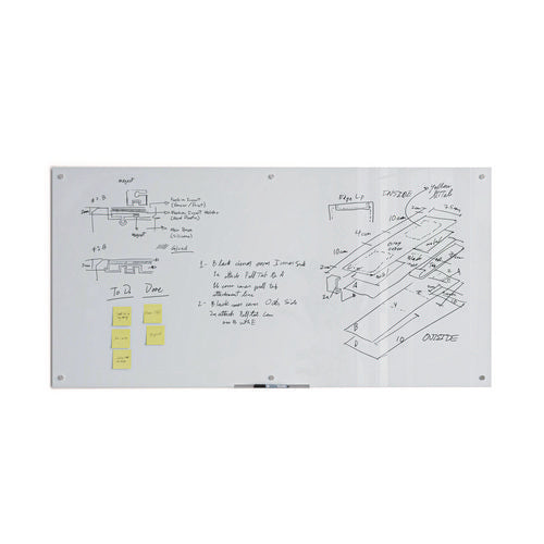 Image of U Brands Glass Dry Erase Board, 72" x 36" (Actual Size: 70" x 35"), White Surface