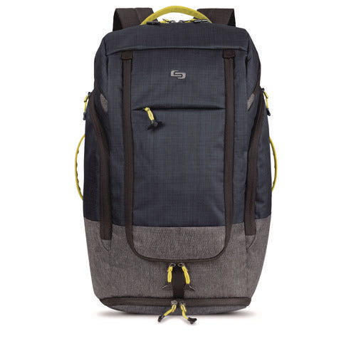 Image of Solo Everyday Max Recycled Backpack, Fits Device Up to 17.3", 13 x 8 x 21, Navy Blue/Gray