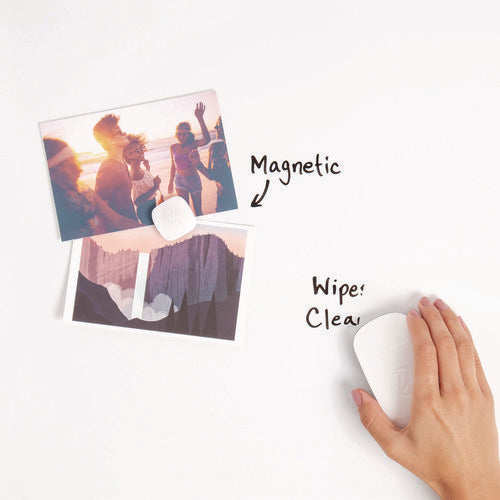 Image of U Brands Magnetic Dry Erase Board with Decor Frame, 30" x 20", White Surface, White Wood Frame
