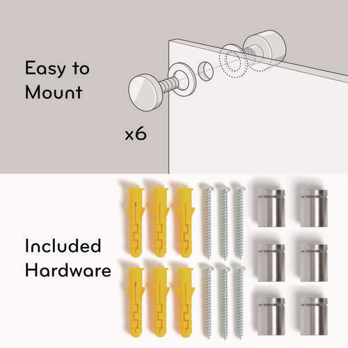 Image of U Brands Glass Dry Erase Board, 72" x 36" (Actual Size: 70" x 35"), White Surface