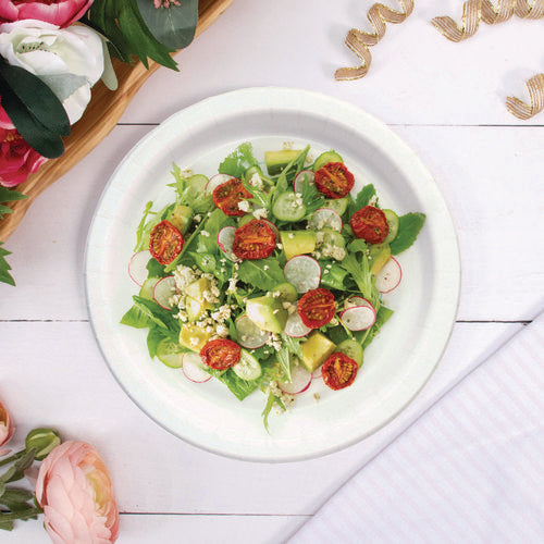 Image of SOLO® Compostable Paper Dinnerware, ProPlanet Seal, Plates, 8.5" dia, White, 500/Carton