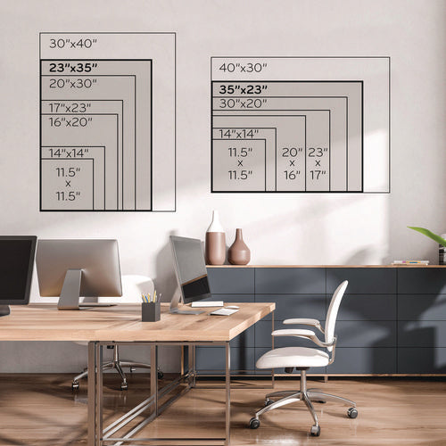 Image of U Brands Black Glass Dry Erase Board, 36" x 24" (Actual Size: 35" x 23"), Black Surface