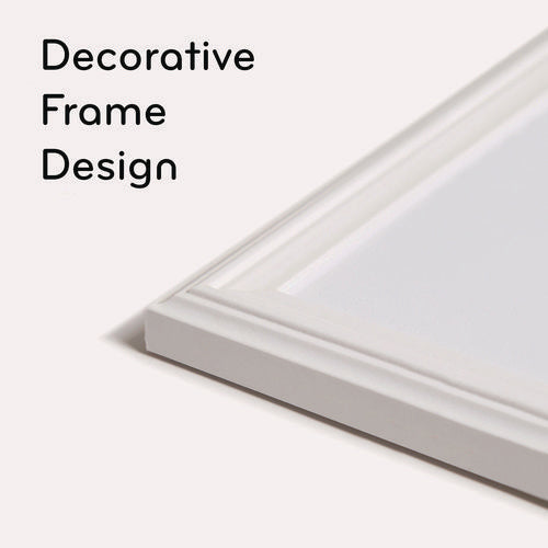 Image of U Brands Magnetic Dry Erase Board with Decor Frame, 30" x 20", White Surface, White Wood Frame