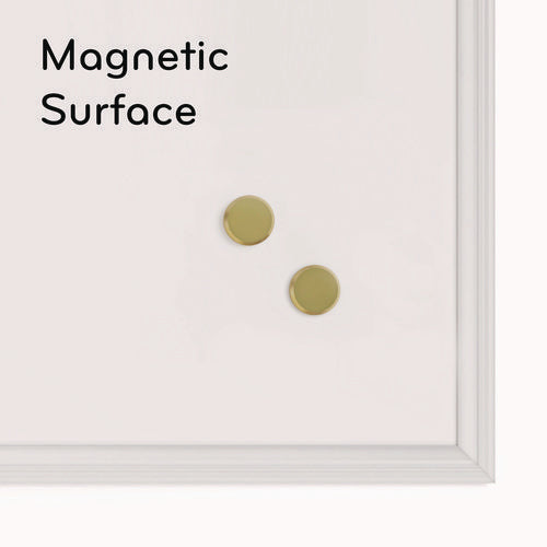 Image of U Brands Magnetic Dry Erase Board with Decor Frame, 30" x 20", White Surface, White Wood Frame