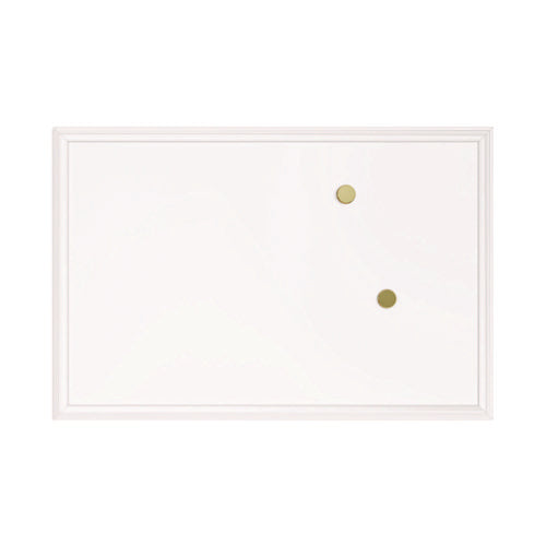 Image of U Brands Magnetic Dry Erase Board with Decor Frame, 30" x 20", White Surface, White Wood Frame