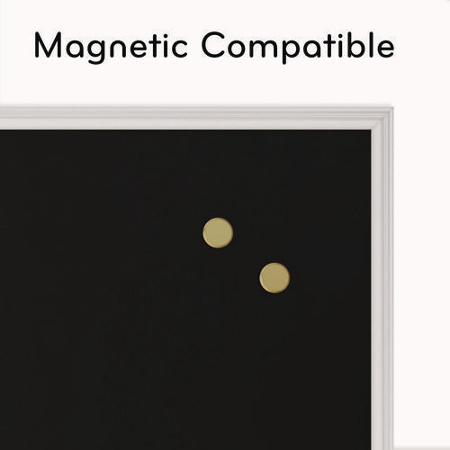 Image of U Brands Magnetic Chalkboard with Decor Frame, 30" x 20", Black Surface, White Wood Frame