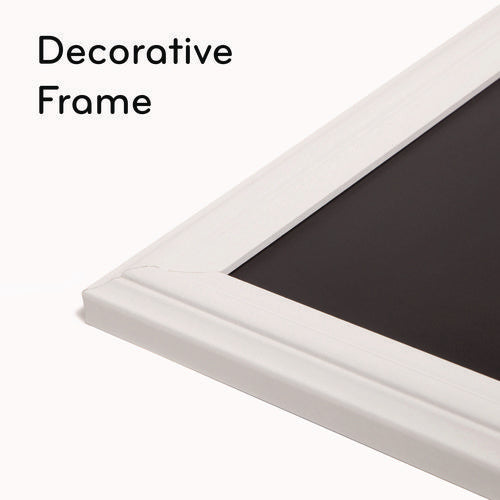 Image of U Brands Magnetic Chalkboard with Decor Frame, 30" x 20", Black Surface, White Wood Frame