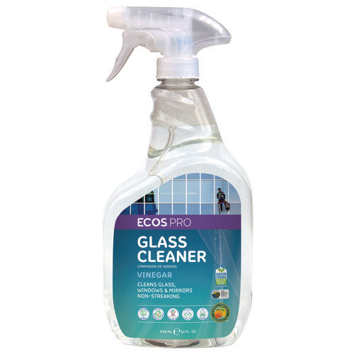 Image of ECOS® PRO Glass Cleaner, Vinegar Scent, 32 oz Spray Bottle, 6/Carton