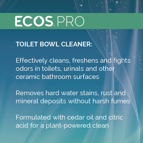 Image of ECOS® PRO Toilet Bowl Cleaner, Fresh Cedar Scent, 24 oz Squeeze Bottle, 6/Carton