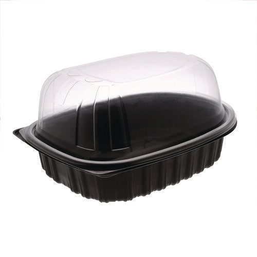 Image of Pactiv Evergreen ClearView MealMaster Chicken Roaster, 10.75 x 8.5 x 4.25, Black/Clear, Plastic, 95/Carton