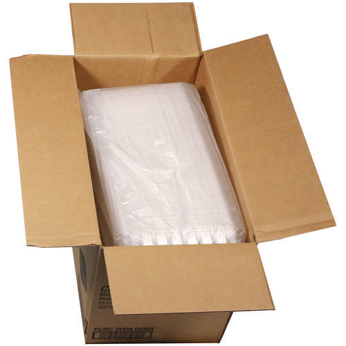 Image of Pactiv Evergreen ClearView MealMaster Chicken Barn, 13.3 x 8.4 x 4, Black/Clear, Plastic, 105/Carton