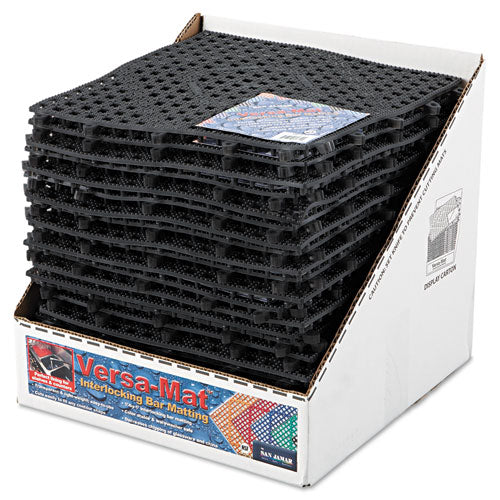 Image of San Jamar® Versa-Mat Bar-Shelf Liner, Plastic, 12w X 12d X 0.25h, Black, 24/carton