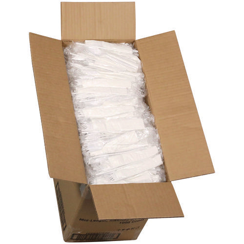 Image of Pactiv Evergreen Fieldware Cutlery Kit, Mediumweight, Napkin/Spork/Straw, Plastic, White, 1,000/Carton