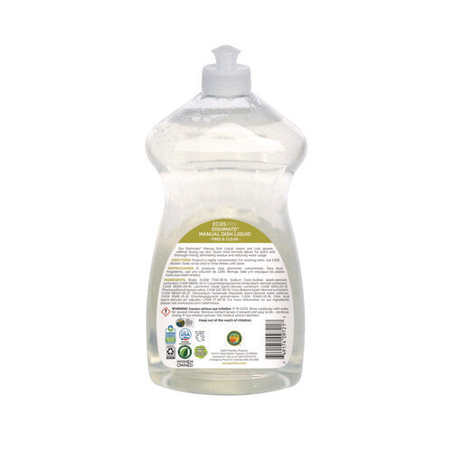 Image of ECOS® PRO Dishmate Manual Dish Liquid, Free and Clear, 25 oz Squeeze Bottle, 6/Carton