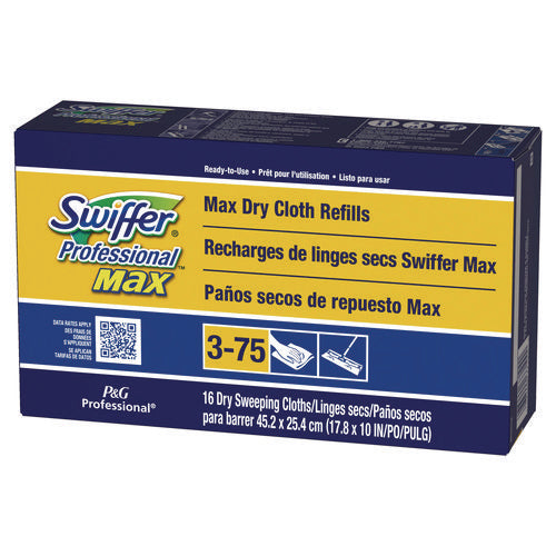 Image of Swiffer® Max/XL Dry Refill Cloths, 17.88 x 10, White, 16/Box, 6 Boxes/Carton