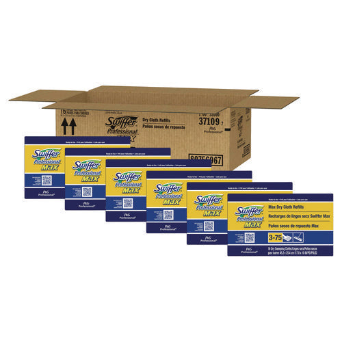 Image of Swiffer® Max/XL Dry Refill Cloths, 17.88 x 10, White, 16/Box, 6 Boxes/Carton
