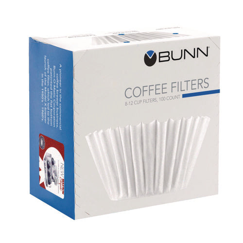 Image of BUNN® Coffee Filters, 8 To 12 Cup Size, Flat Bottom, 100/pack, 12 Packs/carton