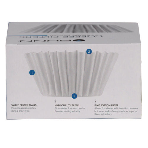 Image of BUNN® Coffee Filters, 8 To 12 Cup Size, Flat Bottom, 100/pack, 12 Packs/carton