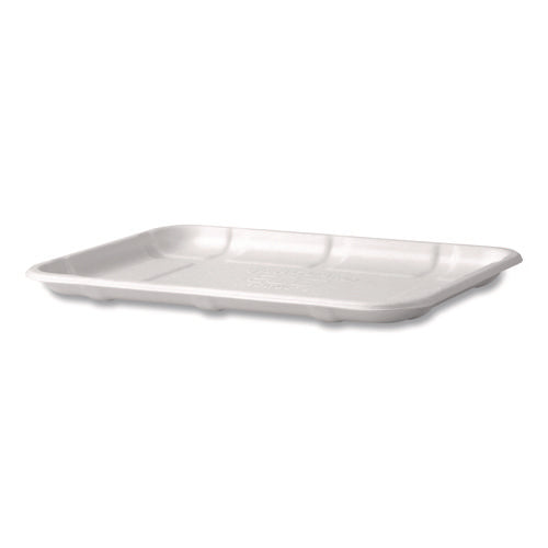 Image of Eco-Products® Meat and Produce Food Trays, 8.5 x 6.2 x 0.5, White, Sugarcane Fiber, 400/Carton