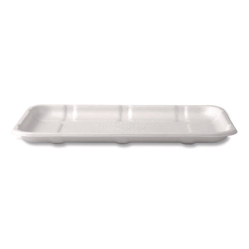 Image of Eco-Products® Meat and Produce Food Trays, 8.5 x 6.2 x 0.5, White, Sugarcane Fiber, 400/Carton