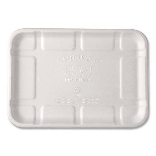 Image of Eco-Products® Meat and Produce Food Trays, 8.5 x 6.2 x 0.5, White, Sugarcane Fiber, 400/Carton