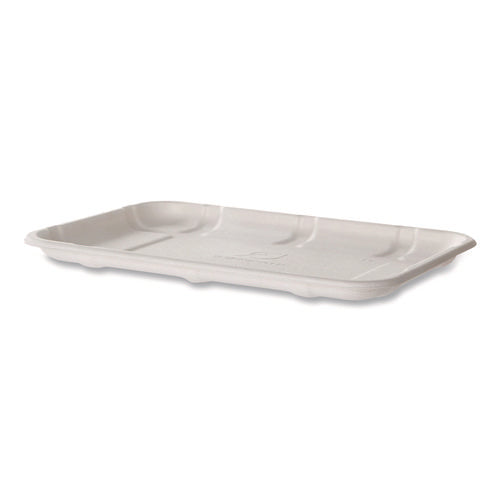 Image of Eco-Products® Meat and Produce Food Trays, 8.5 x 6.2 x 0.5, White, Sugarcane Fiber, 400/Carton