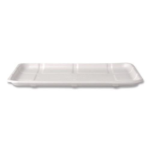Image of Eco-Products® Meat and Produce Food Trays, 10.52 x 8.5 x 0.5, White, Sugarcane Fiber, 300/Carton