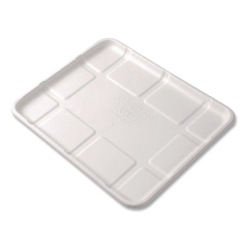 Image of Eco-Products® Meat and Produce Food Trays, 10.52 x 8.5 x 0.5, White, Sugarcane Fiber, 300/Carton