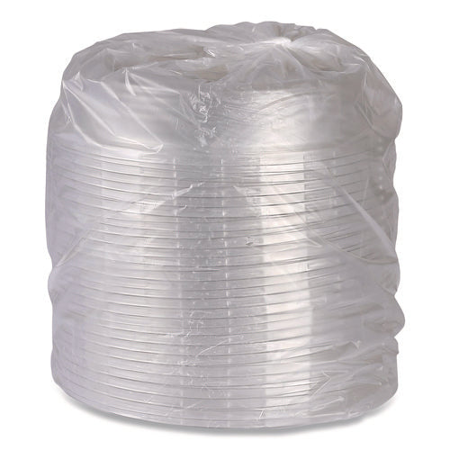 Image of Eco-Products® 100% Recycled Content Round Plate Lids, Plastic, 9" dia x 1.5" h, Clear, 300/Carton