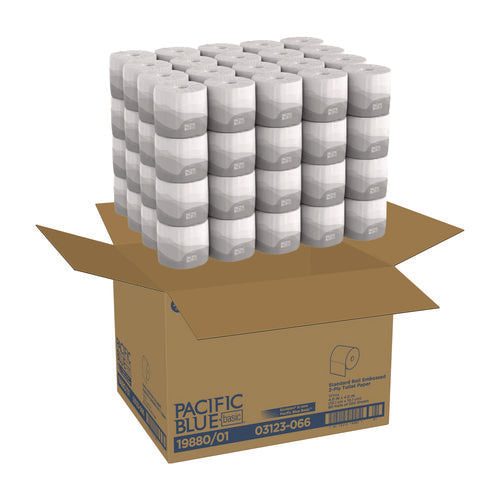 Image of Georgia Pacific® Professional Pacific Blue Basic Bathroom Tissue, Septic Safe, 2-Ply, White, 550 Sheets/roll, 80 Rolls/carton