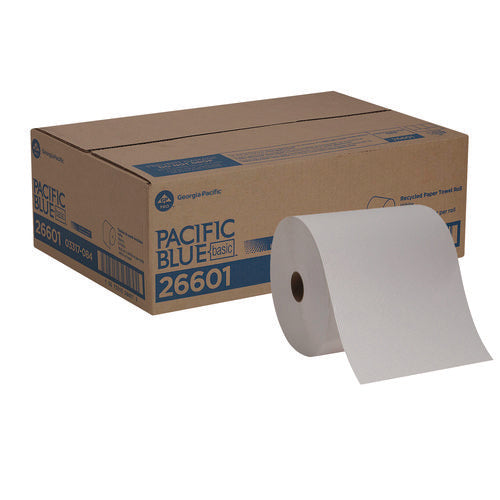 Image of Georgia Pacific® Professional Pacific Blue Basic Nonperforated Paper Towel Rolls, 1-Ply, 7.88" x 800 ft, White, 6 Rolls/Carton