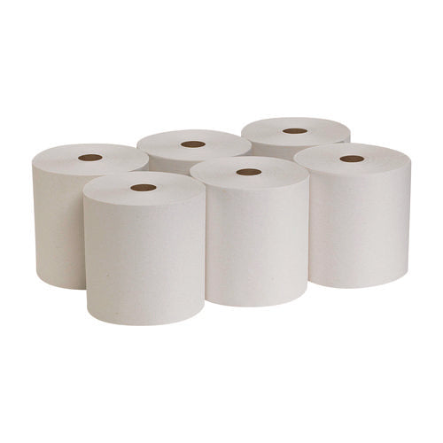 Image of Georgia Pacific® Professional Pacific Blue Basic Nonperforated Paper Towel Rolls, 1-Ply, 7.88" x 800 ft, White, 6 Rolls/Carton