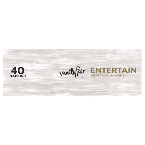 Image of Vanity Fair® Entertain Beverage Napkins, 2-Ply, 9.8 X 9.8, White, 40/pack, 12 Packs/carton