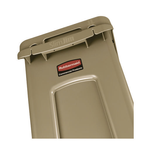 Image of Rubbermaid® Commercial Slim Jim with Venting Channels, 23 gal, Plastic, Beige