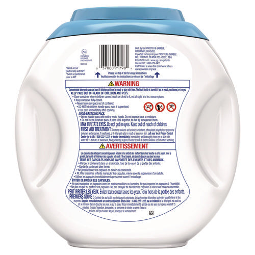 Image of Tide® Pods, HE Compatible, Unscented, 81 Pods/Tub, 4 Tubs Carton