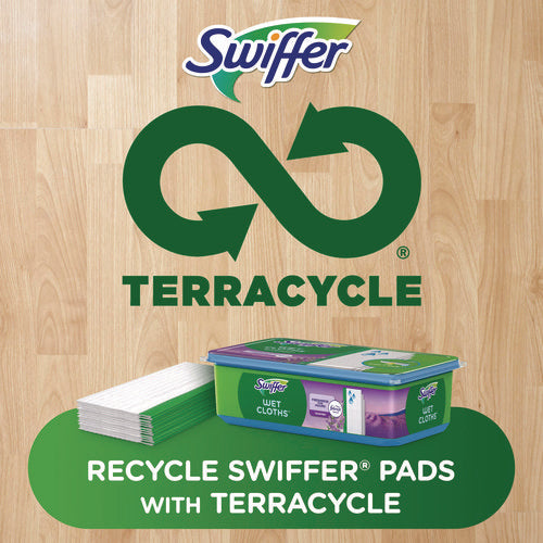 Image of Swiffer® Sweeper TRAP + LOCK Wet Mop Cloth, 8 x 10, White, Lavender Scent, 38/Pack