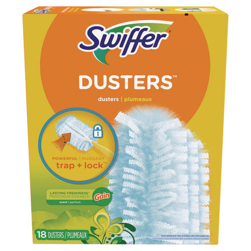 Image of Swiffer® Dusters Refill, Dust Lock Fiber, Blue, Gain Original Scent, 18/Pack