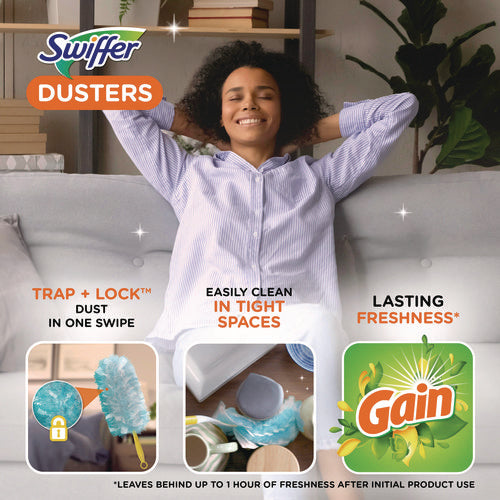 Image of Swiffer® Dusters Refill, Dust Lock Fiber, Blue, Gain Original Scent, 18/Pack