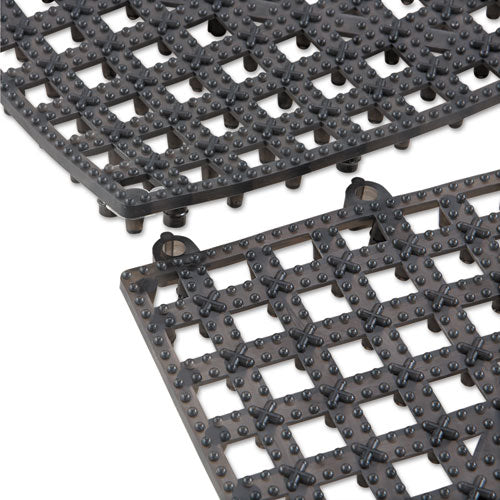 Image of San Jamar® Versa-Mat Bar-Shelf Liner, Plastic, 12w X 12d X 0.25h, Black, 24/carton