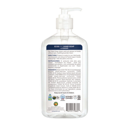 Image of ECOS® PRO Liquid Hand Soap, Lavender, 17 oz, 6/Carton